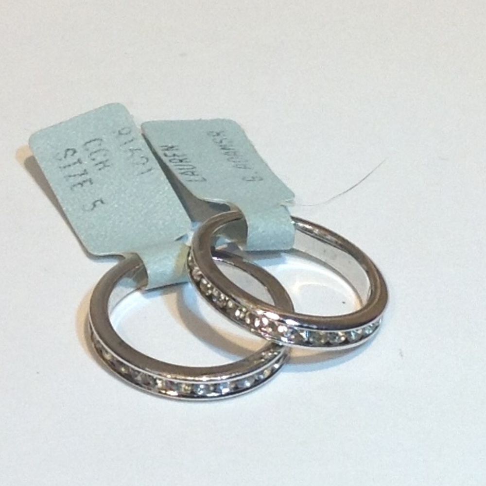 Lauren G. Adams Silver CZ Stack Rings (set of 2)